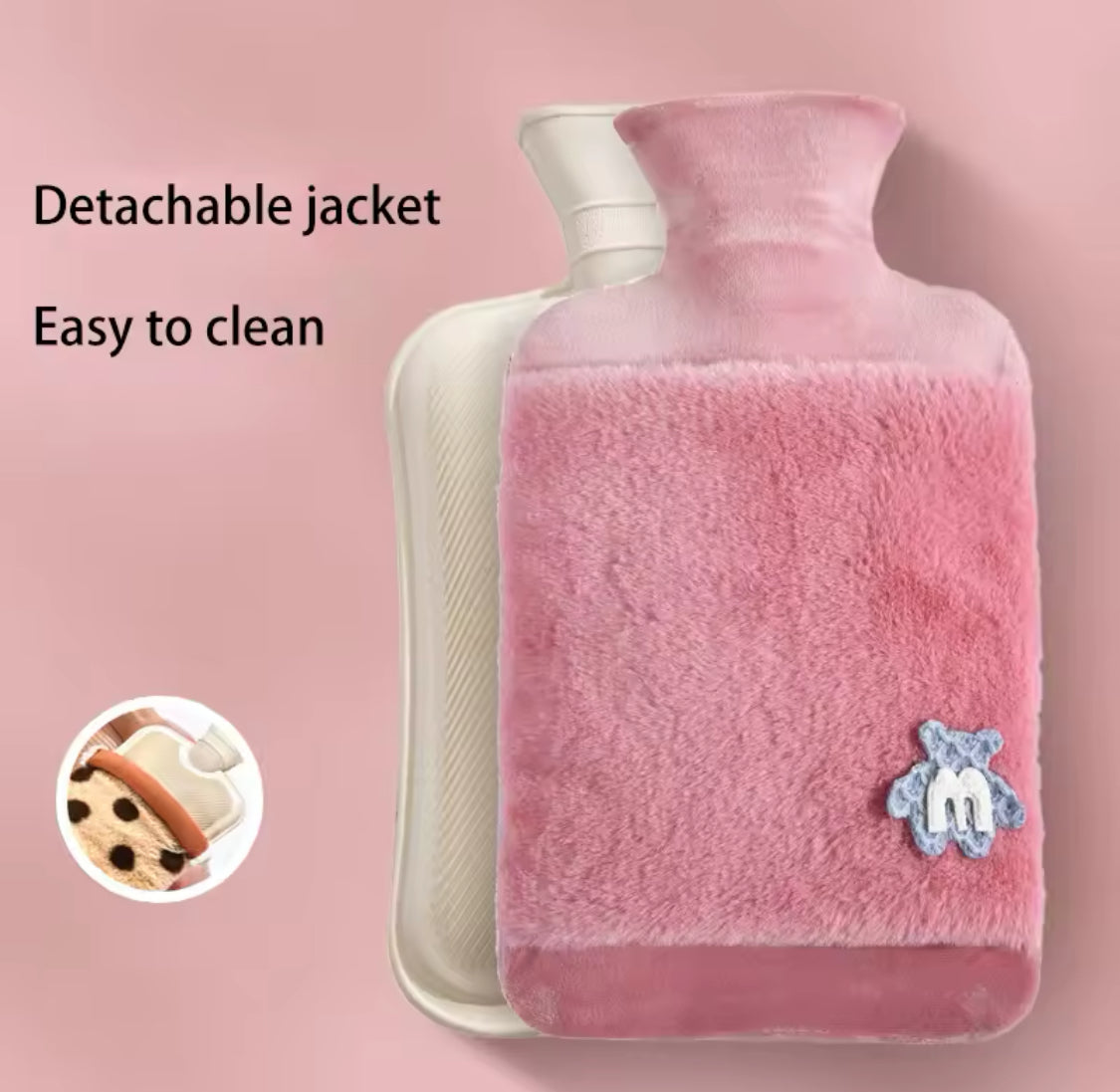 Large Capacity Hot Water Bottle With Plush Cover, Reusable Warm Water Bag Cover, Explosion Proof Water Bottle Cover Large Capacity Hot Water Bottle With Plush Cover, Reusable Warm Water Bag Cover, Explosion Proof Water Bottle Cover